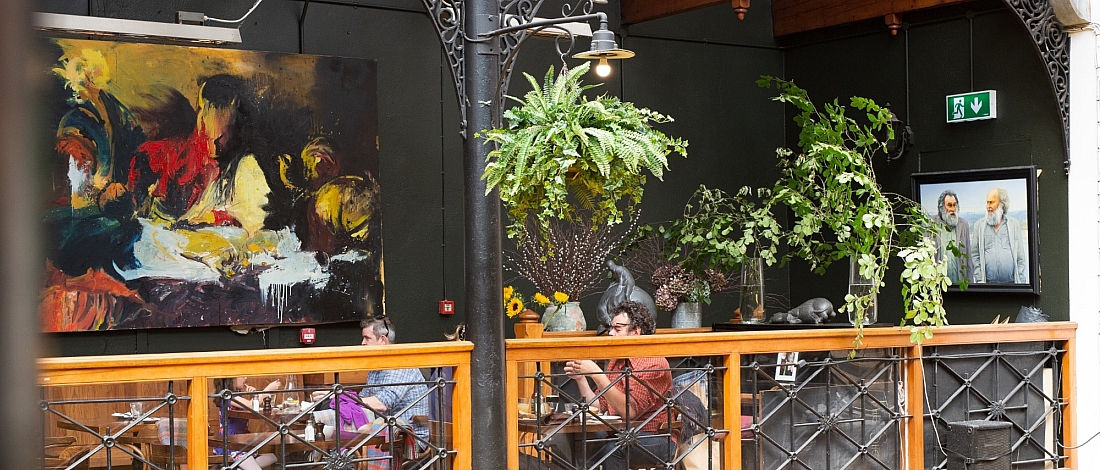 Balcony dining at the Farmgate Cafe in the English Market, Cork City, Ireland - photo Melanie Mullan 