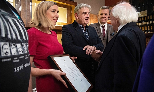 President Michael D Higgins’ visit to the Farmgate Cafe in the English Market Cork 