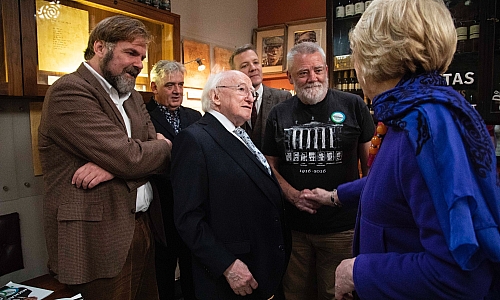 President Michael D Higgins’ visit to the Farmgate Cafe in the English Market Cork 