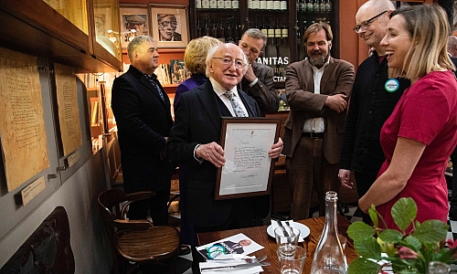 President Michael D Higgins’ visit to the Farmgate Cafe in the English Market Cork 